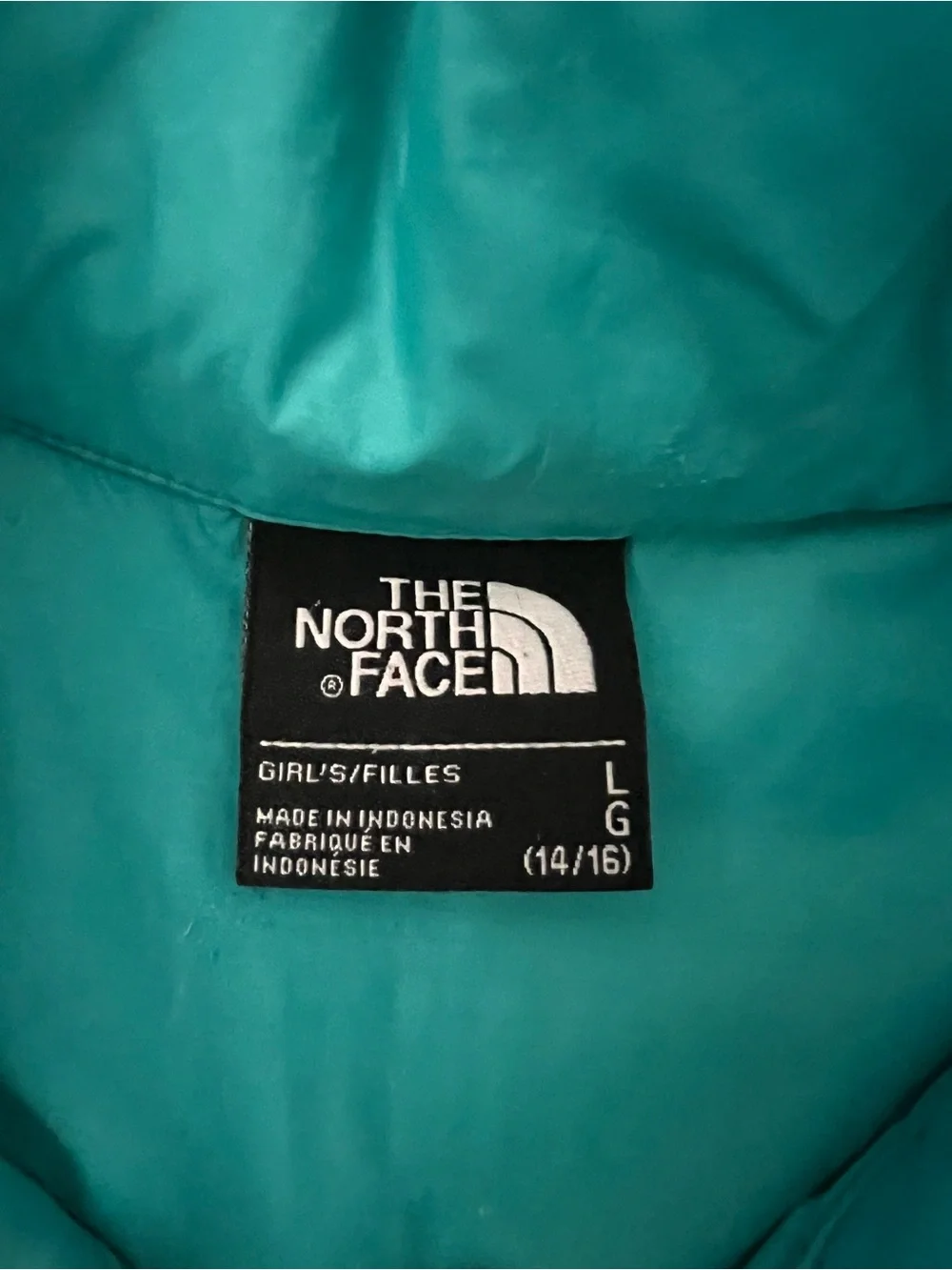 The North Face Girls' Large Aqua Geo-Print Thermoball Jacket